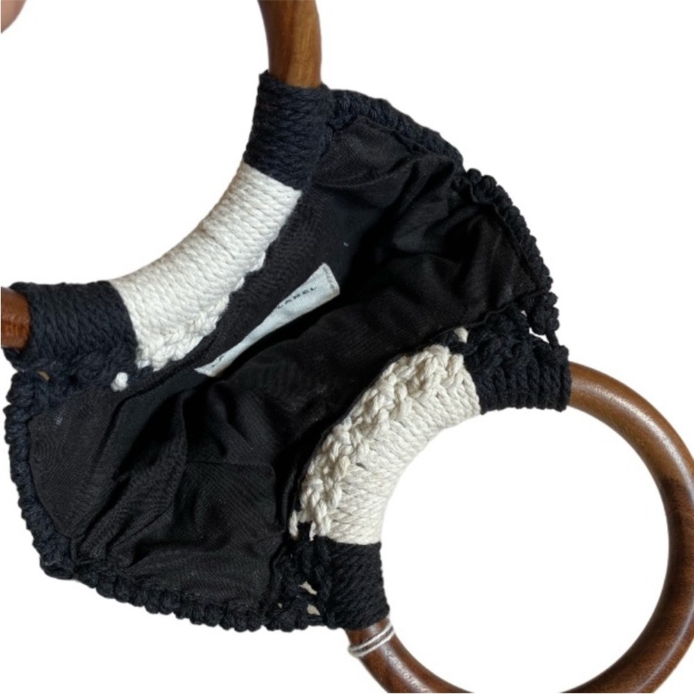 NWT Laude The Label Curateur The Gabby Macrame Off White & black - Picture 4 of 13